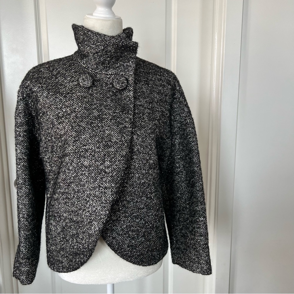 J. Crew Jacket/Blazer Size 6. Pre-owned. Multicolor With Silver Metallic Accent